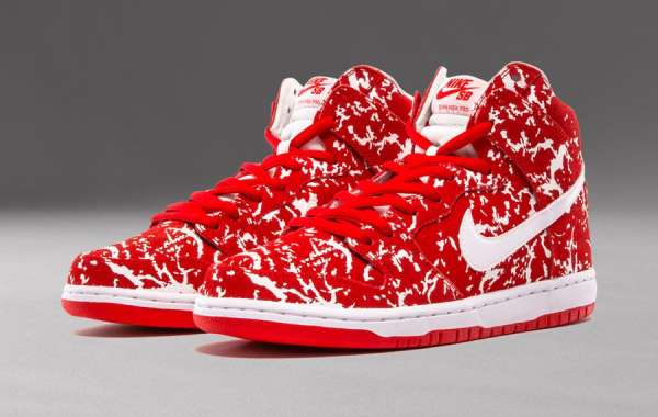 313171-616 Nike SB Dunk High“ Raw Meat” Challenge Red / White Sneaker Outlet Online Sale