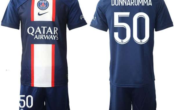 Günstige Herren Paris Saint Germain PSG 2022-23 Heimtrikot blau mit Aufdruck DONNARUMMA 50
